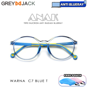 Grey Jack Kacamata Anak Antiradiasi Blueray Model Oval Ringan dan Lentur Laki-laki dan Perempuan New 2235