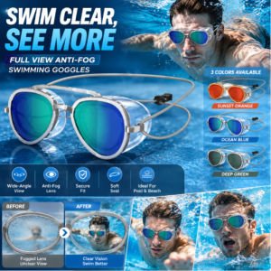 Swimming Goggles Anti Fog Wide Vision Clear Lens Waterproof Swim Goggles Adult Kids Swimming Eyewear Panoramic View HD Optical