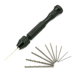 Pin Vise Hand Drill with 10 Drill Bits Manual Craft Mini Drill for Sharp HSS Micro Mini Twist Drill Bits Set Hole Maker