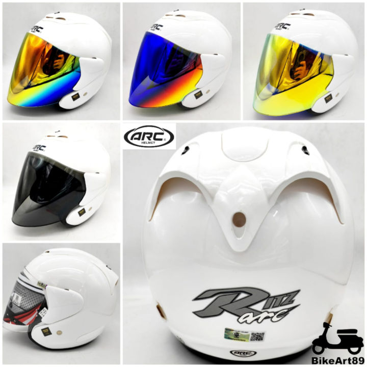 MODERN WHITE Helmet ARC RITZ Special Color Visor Clear Blue