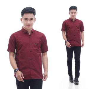 Baju Hem Kemeja Polos Pria Kasual Kemeja Pendek M L XL Kemeja Hem Formal