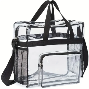 Clear Bag Stadium Approved Waterproof Clear Tote Bags for Work Games Travel Large Transparent PVC Bag for Sports Concert