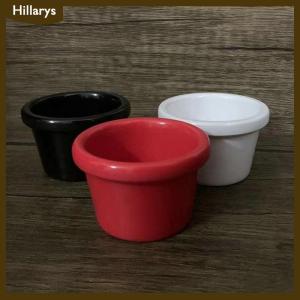 [Hillarys] Sauce Bowl Gravy Boats Round Glossy Melamine 6cm 50ml Black Mini Dipping Cup American Tableware for Cafe