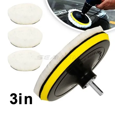 SEAMETAL 5 Cái/bộ Miếng Đánh Bóng Bộ Dụng Cụ Lau Bánh Xe Bằng Len Đánh Bóng Ô Tô 3/4/5inch Cho Máy Đánh Bóng Xe Hơi