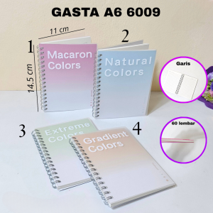SOS Buku Tulis Spiral GASTA Biasa Cover PP A5-60/Notebook/Buku Catatan