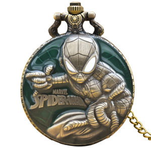 Retro Spider Pocket Watch Anime Quartz Pendant Watch for Men and Women Fashion Accessories Childrens Holiday Gifts