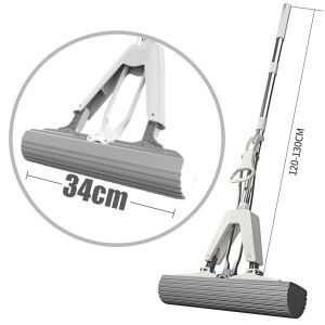 ไม้ถูพื้น ไม้ม็อบ ม๊อบถูพื้น ขนาดกว้าง 28/34 cm มี 2 ขนาดให้เลือก ไม้ม๊อบฟองน้ำ ไม้ถูพื้นแบบรีดน้ำ อุปกรณ์ทำความสะอาดพื้น ไม้ถูพื้นฟองน้ำ