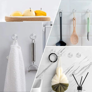 12/24/36Pcs Reusable Suction Cup Hook Removable Strong Hook Wall Heavy Duty for Kitchen Bathroom