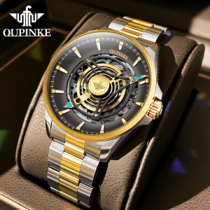 OUPINKE New Mechanical Watch For Men 2023 Water Proof Winder Automatic Original Guarantee Stainless Steel Strap Skeleton Dial