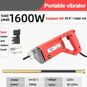 Heavy Duty Portable Concrete Vibrator 750W High Quality Handheld With New Elcetric Motor Concrete Vibrator Power Tools 220V 50Hz Electric Cement Soil Mixer 5600r/min soil mixing