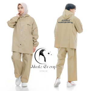 Jas Hujan Mantel Hujan Pria Wanita AKULA Raincoat Bahan Tebal Kuat dan Elastis
