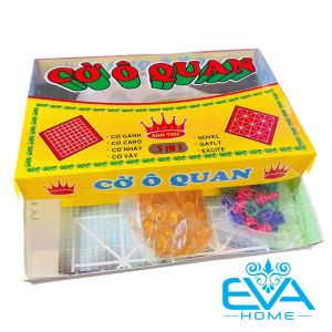 Bộ Trò Chơi Cờ Ô Quan 5 In 1 AT Gồm Cờ Ô Quan- Cờ Vây-Cờ Nhảy-Cờ Gánh - Cờ Caro Hộp Kiếng SP2296