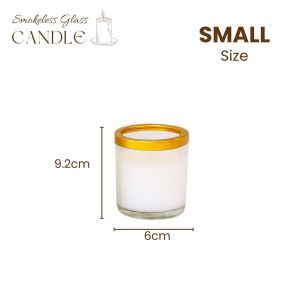 Candle In Altar Durable memorial Cementery Smokeless Glass Driple Candle Gold Rim Clean long Burning and light