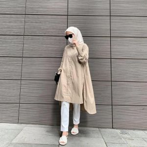 Tunik Wanita Terbaru Model Korea Hanley Long Shirt