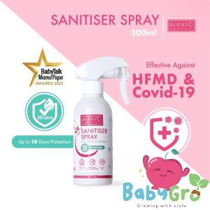 BERRYC Sanitizer Spray Bottle 28 Days Protection HFMD Non Alcohol 宝宝小孩消毒液 消毒水 消毒喷雾 (300ml)