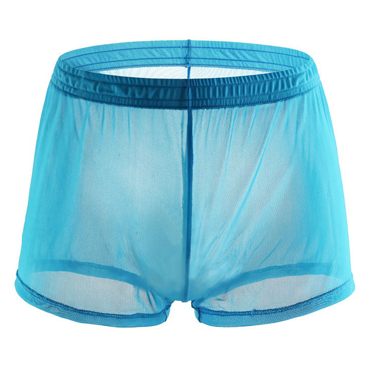 wenchengbo Soutong See Through Men Underpants Solid Color Mesh