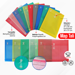 Eagle Files Map Plastik Transparan Tali Punggung Data Bag Vertikal Horizontal Folder Dokumen File F4 Folio Isi 6 Pcs