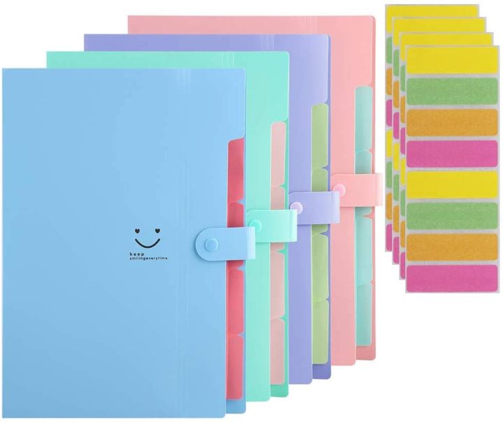Expanding Folder with 5 Pockets, Accordion Document Organizer, Plastic ...