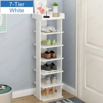 【Doorway Single Column Shoe Rack】Minimalist Wooden Shoe Shelf/ 6/7/8 Tier Shoe Rack