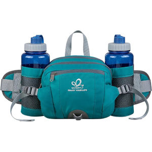 WATERFLY Hiking Waist Pack Bum Bag Waist Bag with Bottle Holder Sports Running Bag for Camping Climbing Travel Cycling and Dog Walking(No water bottle)