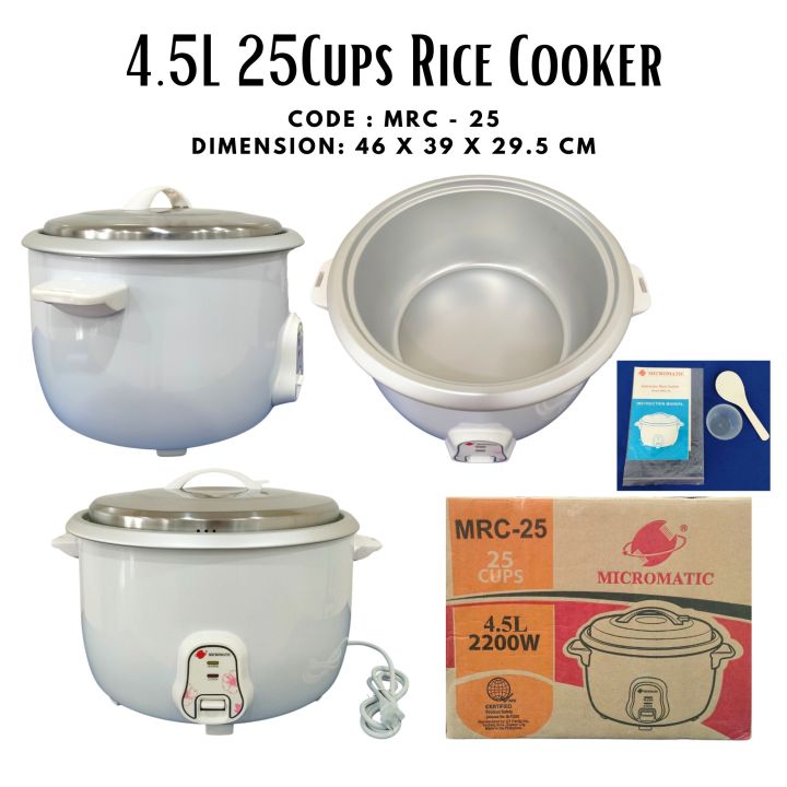 MICROMATIC 4.5L RICE COOKER / RICE COOKER 25 CUPS / HEAVY DUTY RICE ...