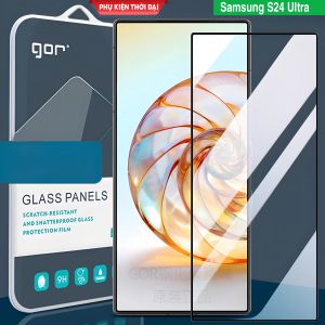 Cường lực Gor viền Đen Samsung S24 Ultra / S25 Ultra bóng mượt chất kính đẹp 2.5D / 0.15 mm