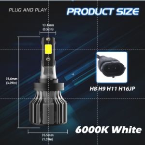 Novsight N39 & N12Y Fog Light H4 H11 White & Yellow 10000LM 100W Car LED Headlight Light 2Pcs