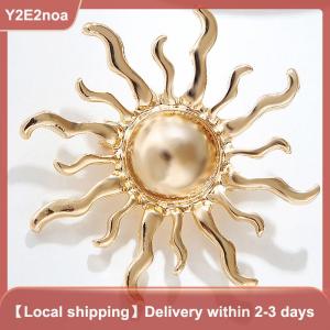 【Y2E2noa】 Fashion Personality Sun Flower Brooches Pin For Women Clothing Jewelry Party Accessories