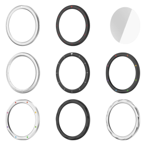 Bezel with Tempered Screen Protector Steel Watch Bezel Universal Smartwatch Bezel Comfortable Wear Upgrades for 3/4