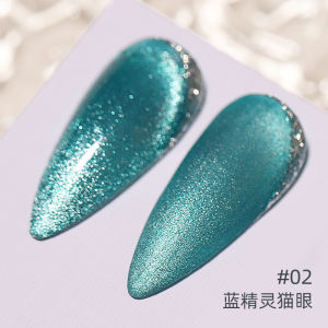Ai La Nuo 8ML Cat Eye Gel Soak Off Gel Nail Polish Smurfs Blue Nail Varnish UV LED Gel Manicure Fashion UV Gel Nail Art 蓝精灵晶石猫眼