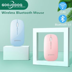 【Free Gift】GOOJODOQ Dual Mode 2.4Ghz Wireless Bluetooth 2 In 1 Cordless Mouse