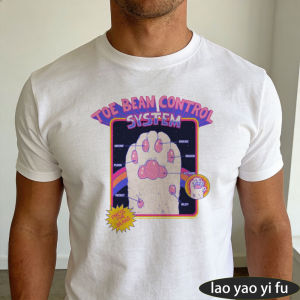[Local Stock] HBESTY  Toe Bean Control System Cat Paw Retro Game Frame Men Summer Cotton T Shirt Funny Kitty Graphic Casual Daily Holiday Wear Top