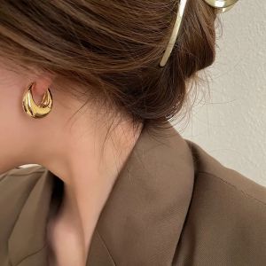 Vintage Gold Round Earrings For Women Trendy Earring Jewelry Prevent Allergy Party Accessories Gift