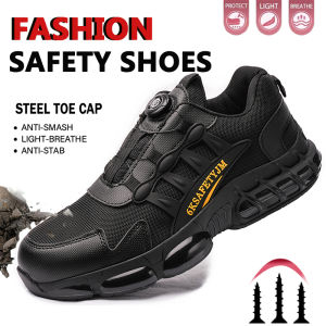 Safety Shoes For Men Shoes Man Steel Toe Anti-Puncture Reinforced Sole Lightweight Mens Work Shoes Breathable Fashion Sneaker