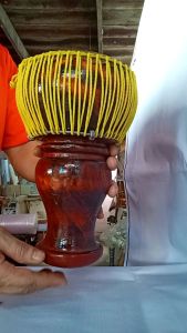 กลองโทน หน้า 5 นิ้ว เสียงดีตีได้ ไม้มะม่วง หนังวัวแท้ งานฝีมือชุมชนบ้านทํากลองเอกราช