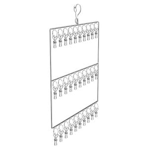 【2Pcs For 9.9$】20 Clips Socks Hanger Foldable Stainless Steel  Multi-Functional Underwear Socks Rack Space Saving