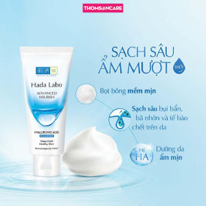 Sữa rửa mặt dưỡng ẩm tối ưu Hada Labo Cleanser tuýp trắng 80g Hadalabo giảm khô da chăm sóc dưỡng da