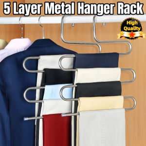 S Type Anti-slip Multi-functional Stainless Steel Clothes Hanger and Garment Storage Device