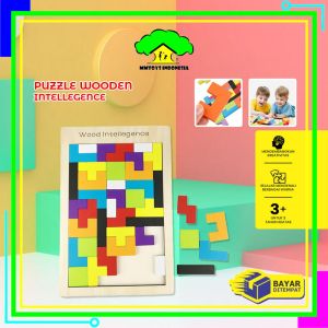 MI-M334 Puzzle Wooden Intellegence Mainan Kayu Anak / Tetris Block Mainan Edukasi Anak / Puzzle Kayu Balok Susun Rainbow Anak / Russian Block Toys Kids Import
