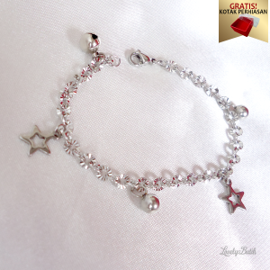 Gelang Tangan Titanium Anti Karat dan Luntur V3na Gelang Korea Wanita  Dewasa Anak Anak Model Rantai Nori Donat Gandulan Bintang Stars Kekinian BONUS KOTAK PERHIASAN - Lovelybutik