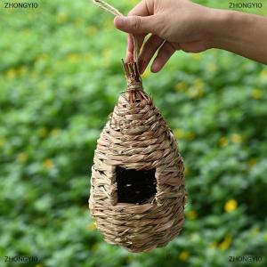 [COD] ZHONGYI0 Chim làm tổ ngoài trời dệt tay trang trí chim Nhà chim lồng nơi trú ẩn dệt treo Vẹt làm tổ sáng tạo làm bằng tay lồng chim