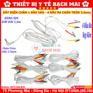 Dây Điện Châm 4 Đầu - Dây Điện Châm 1 Đầu Vào 4 Đầu Ra Chân Tròn 3.5mm - Dây Dài 15m Nhập Khẩu Loại Tốt - To - Dẻo Dai