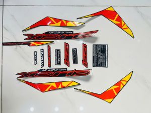 Đủ bộ tem decal 3 lớp dán xe máy Honda click thái 125 click 125i màu cam đỏ kèm thông số zin thái siêu đẹp