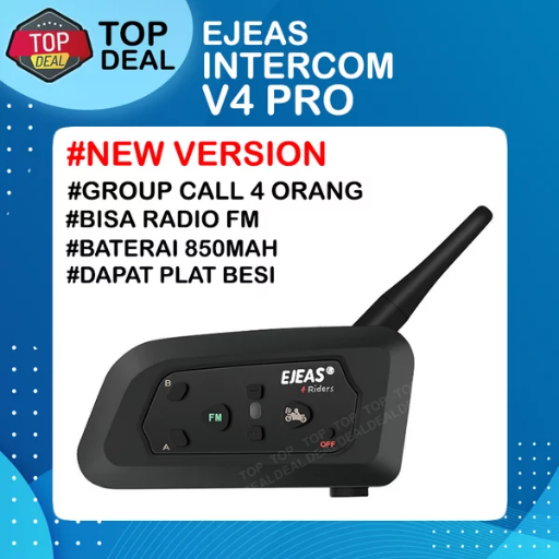 BISA COD Intercom V4 Vnetphone Bluetooth Rider Helmet Group Talk