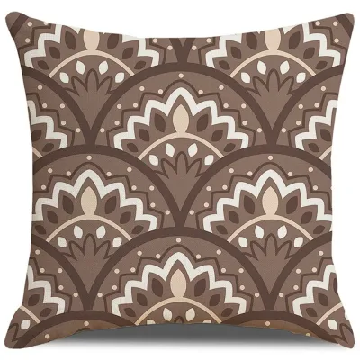 Brown geometric pillow cover 40 × 40.45 × 45.50 × 50.60 × 60.Muslim New Year decorative linen sofa cushions covers.
