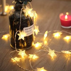 Dây Đèn Led Trang Trí Hình Ngôi Sao 6 Mét 40 Bóng Vàng Nắng Đèn Decor Giáng Sinh Noel Đèn Trang Trí Tết