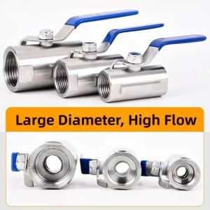 MIRELAE 1/2" 3/4" 1" 1-1/4 " 1-1/2 " 2" Stainless Steel Ball Valve High Temperature Stainless Steel Steam High Temperature Valve Durable Internal Thread Thread Valve