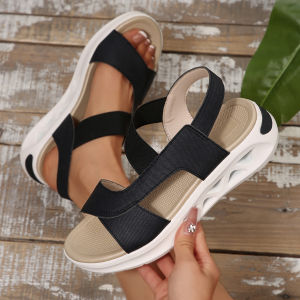 [Free Shipping] Plus-Size New Fashion Sandals For Women Simple Open-Toe Roman Sandals With A Platform Sole