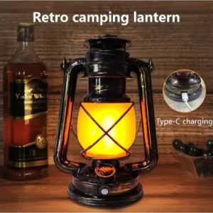 Lentera Jadul Camping Retro Portable Ala Kopi Shop Lampu Lentera Model Lampu Warm Red Lampu Hias