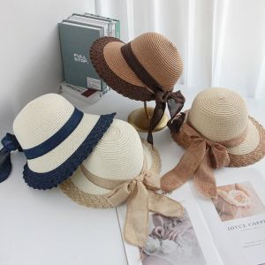 MAJESTICX Foldable Summer Sun Hats Packable UV Protection Straw Beach Hats Fashion Wide Brim Outdoor Beach Cap For Women